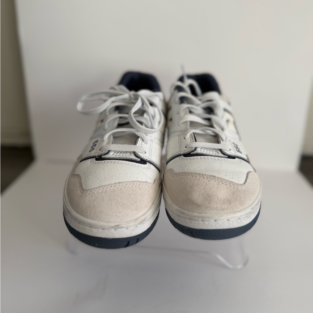 New Balance White and Navy Sneakers
